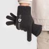 Thickened Dual-use Gloves Acrylic Fibres Knitted Yarn Flip Mittens Half Finger Gloves  Winter