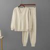 Women's  Autumn Winter  V Neck Sweater Two Piece Set  Knitted Pants Suits Fashion Casual Pullover Tracksuits Outwear