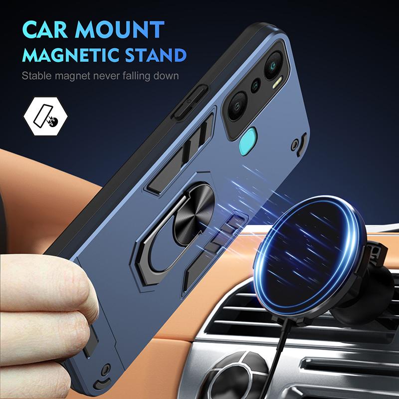 Armor Case For Infinix X6511B X6511 X665E X6831 X6882 Full Body Rugged Protective Car Magnetic Ring Stand Hard Phone Cover