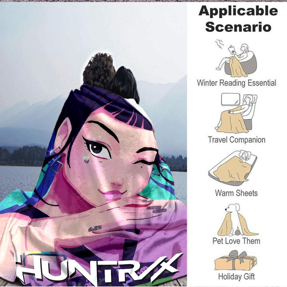 1PC K POP Demon Hunters, Huntrix Blanket, Throw For Sofa, Bed, Travel, Camping, Livingroom,