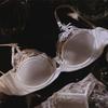 Sexy Französisches Sternzeichen Jahr Rotes Spitzen-Dünnbaumwoll-BH-Set, Brustminimierer Anti-Hänge-Vollbrust Damen-Dessous-Set