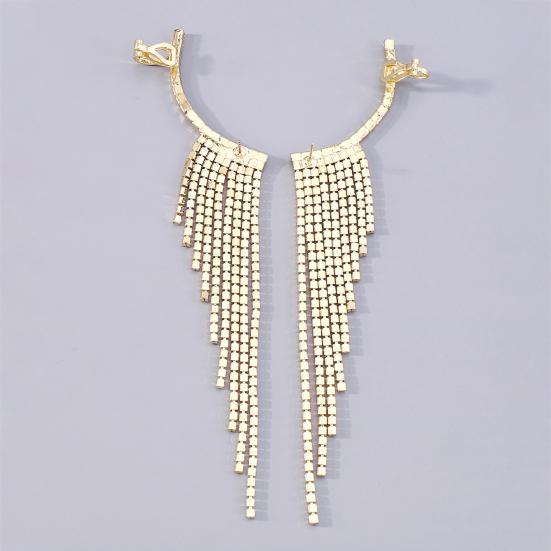 Simple Popular Earrings Tassel Design Shiny Rhinestone Comfortable To Wear Versatile Stylish Earrings