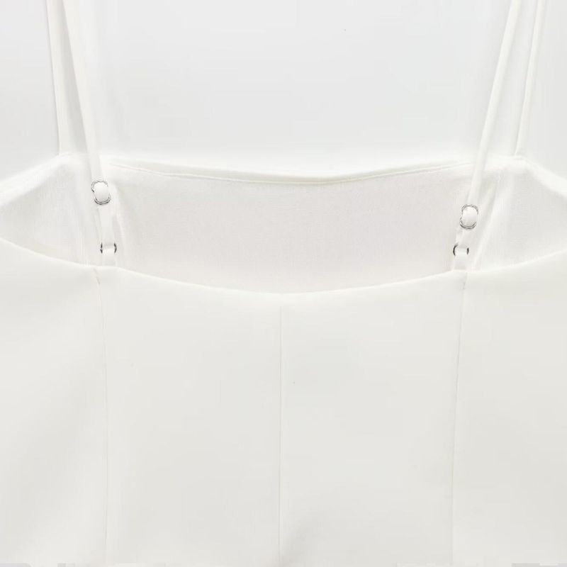 Kaslead New Arrival Women's Clothing Fashion Style Fashion Color Contrast Poplin Camisole Straight Collar Top 2140777