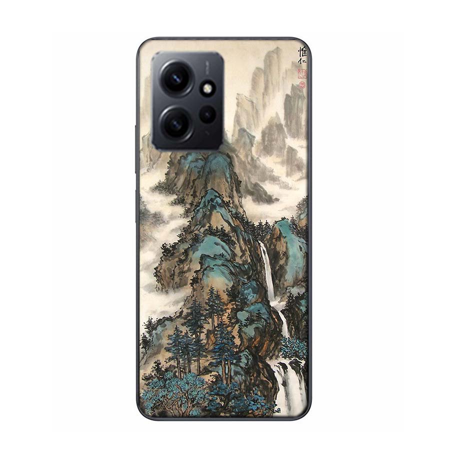 Chinese Style ink Painting Art Phone Case For Redmi 12 13C 12C 15C 9 10 10C Note 13 Pro Plus 14 15 Pro 9T 9C 9A TPU Soft Cover C