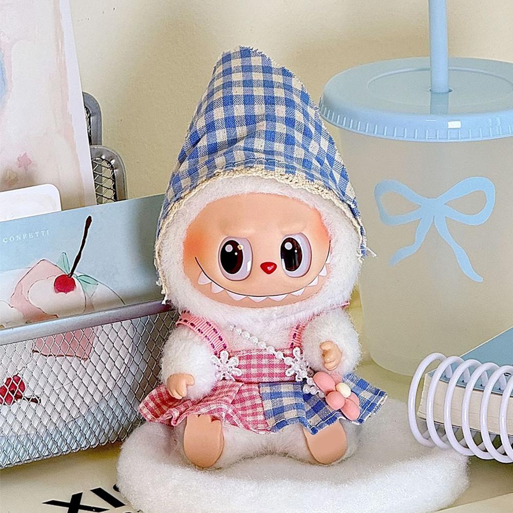 For 17cm Labubu Doll Clothes Fashion Clothes Dress Doll Clothes Color Match Overalls Dolls Accessories Cute Decoration Little Clothes