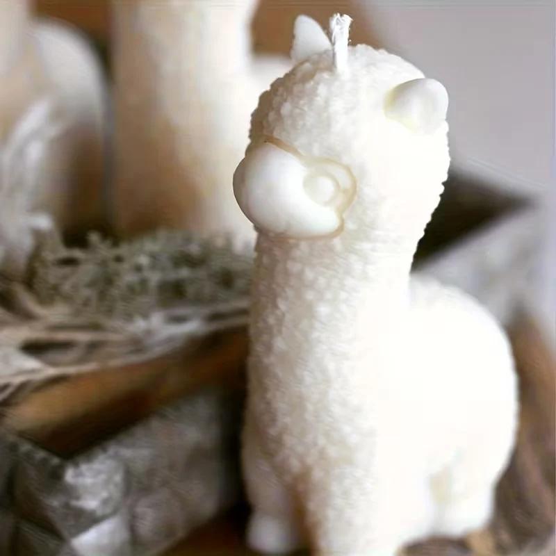 3D Alpaca Scented Candle Mold Cute Animal Resin Silicone Craft Gift Home Decor DIY Sheep Gypsum Making Soap Making Supplies