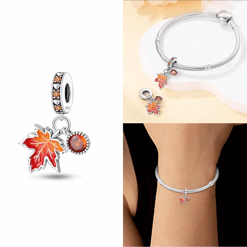 Autumn Harvest Series Squirrel Maple Leaf Pumpkin Copper Charms Pendants Fitoriginal Bracelets Diy Jewelry