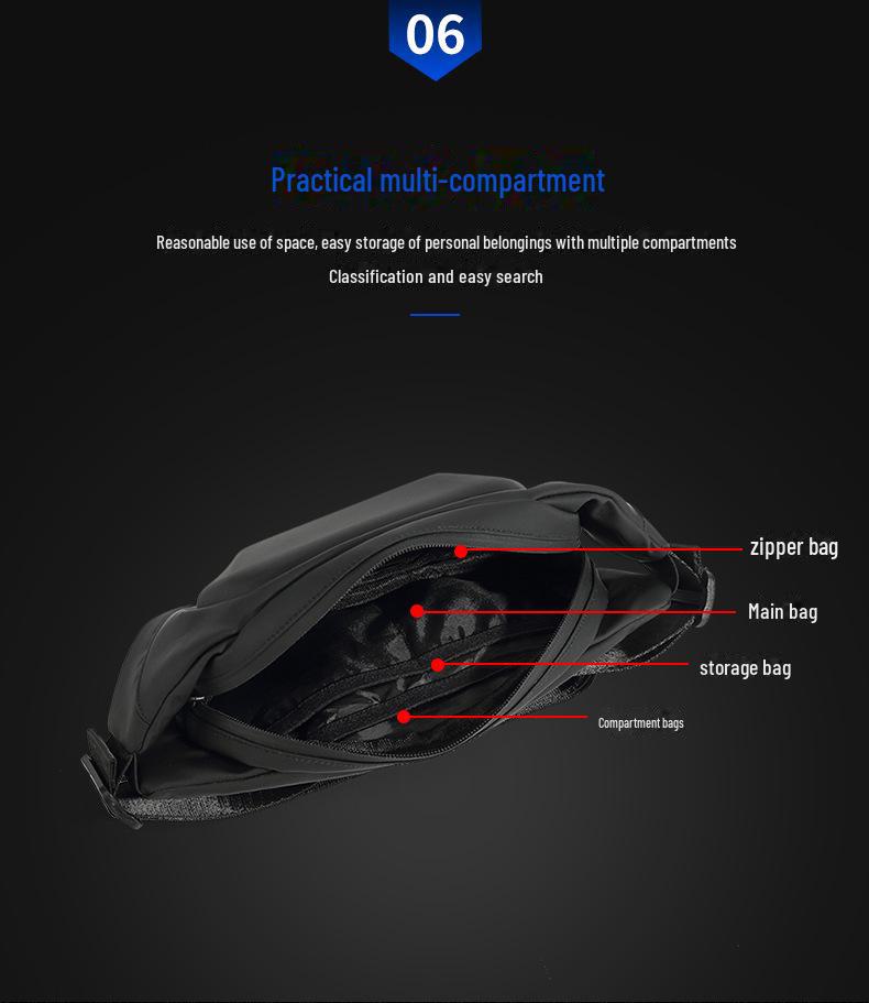 Men's Trendy Shield Armor Polyhedron Chest & Waist Bag for Sports and Fitness