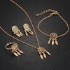 Hollow Dream Catcher Tassel Naszyjnik Kolczyki Pierścień Bransoletka Zestaw biżuterii damskiej
