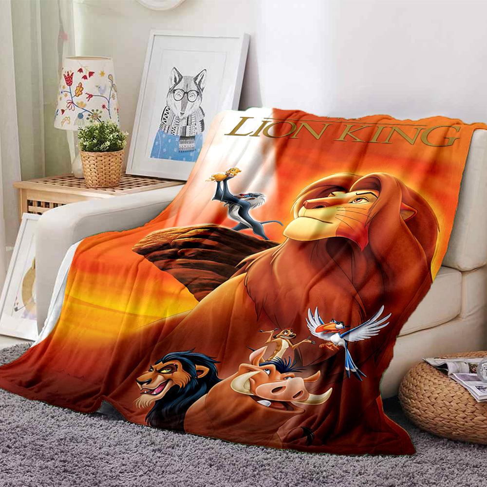 

1pc Lion King Blanket Lightweight Flannel Throw for Sofa Bed Travel Camping Livingroom Office Couch Chair 1131KK 80cmx120cm(31inx47in)
