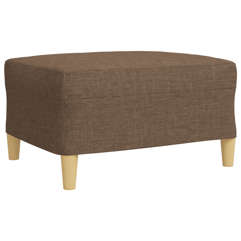 3 Piece Sofa Set with Footstool Brown Fabric