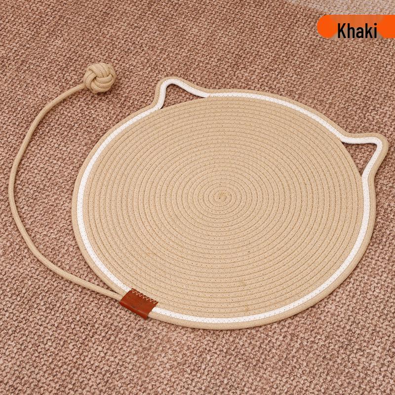 Cotton Rope Cat Scratching Post & Bed: Self-Entertainment Ball, Washable Scratch Pad & Pet Sleeping Mat