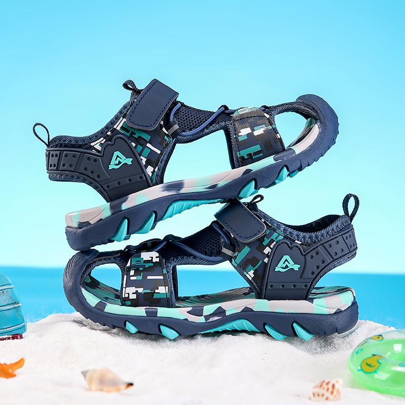 28-39 Kinder Sommer Plus Size Leichte und Modische Klettverschluss-Sandalen Strandschuhe Grundschulsandalen