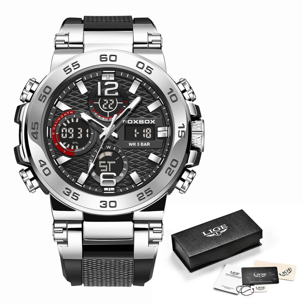 Orologio Sportivo Digitale Militare Uomo - Grande Display 52mm, Doppio Fuso Orario, Sveglia, Cronografo, 5 ATM Impermeabile