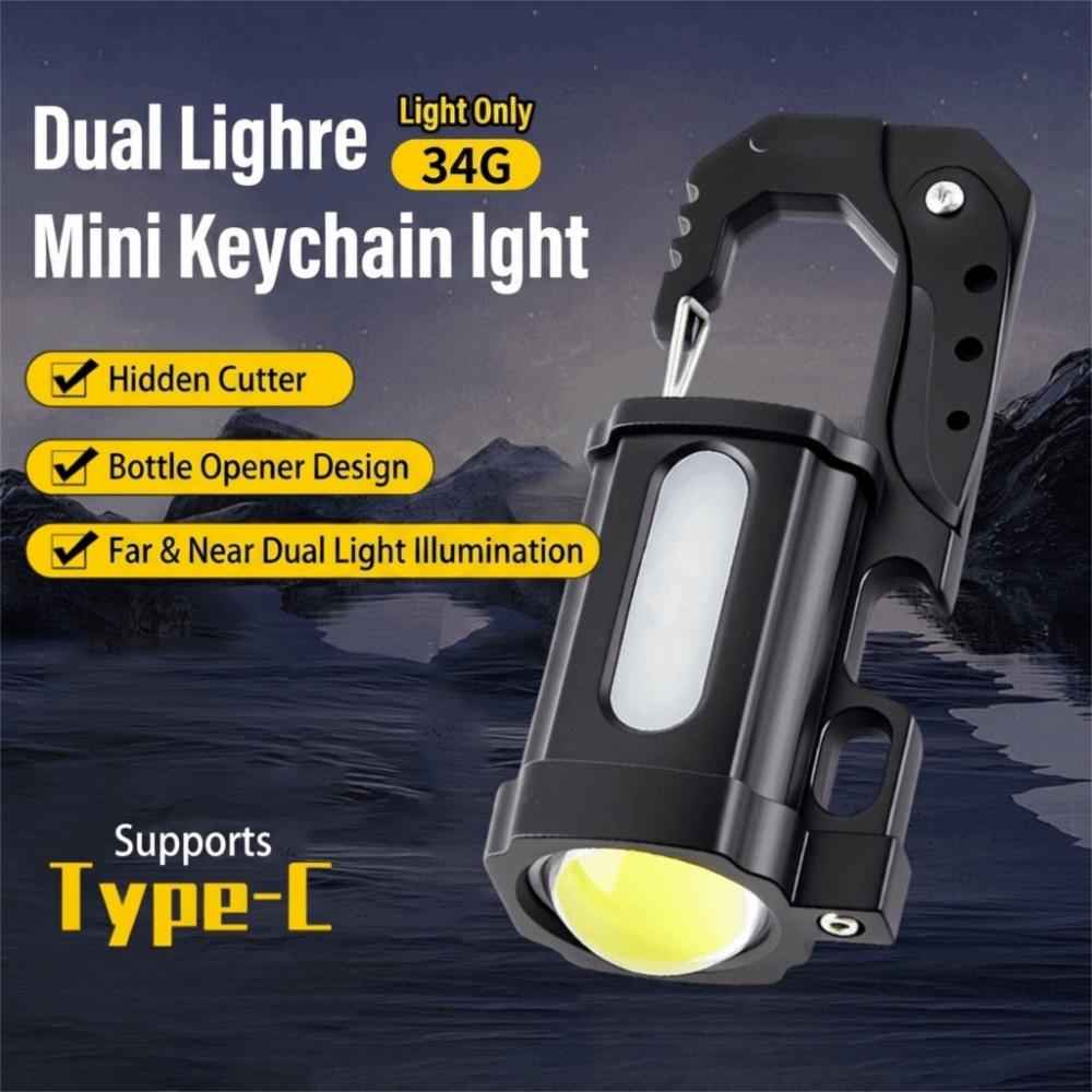 Aluminum Alloy LED Keychain Flashlight Black Mini Flashlight LED Key Light Emergency Light
