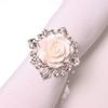 6Pcs Attractive Rose Napkin Fine Workmanship Buttons Beautifully Decorative White Bloom Flower Rose Serviette Towel