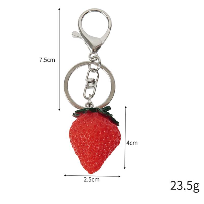 Realistic-Looking New Strawberry Key Chain Creative Food Model Mobile Bag Pendant Key Ring Party Gift Jewelry For Kids Adults Children's Birthday Gift