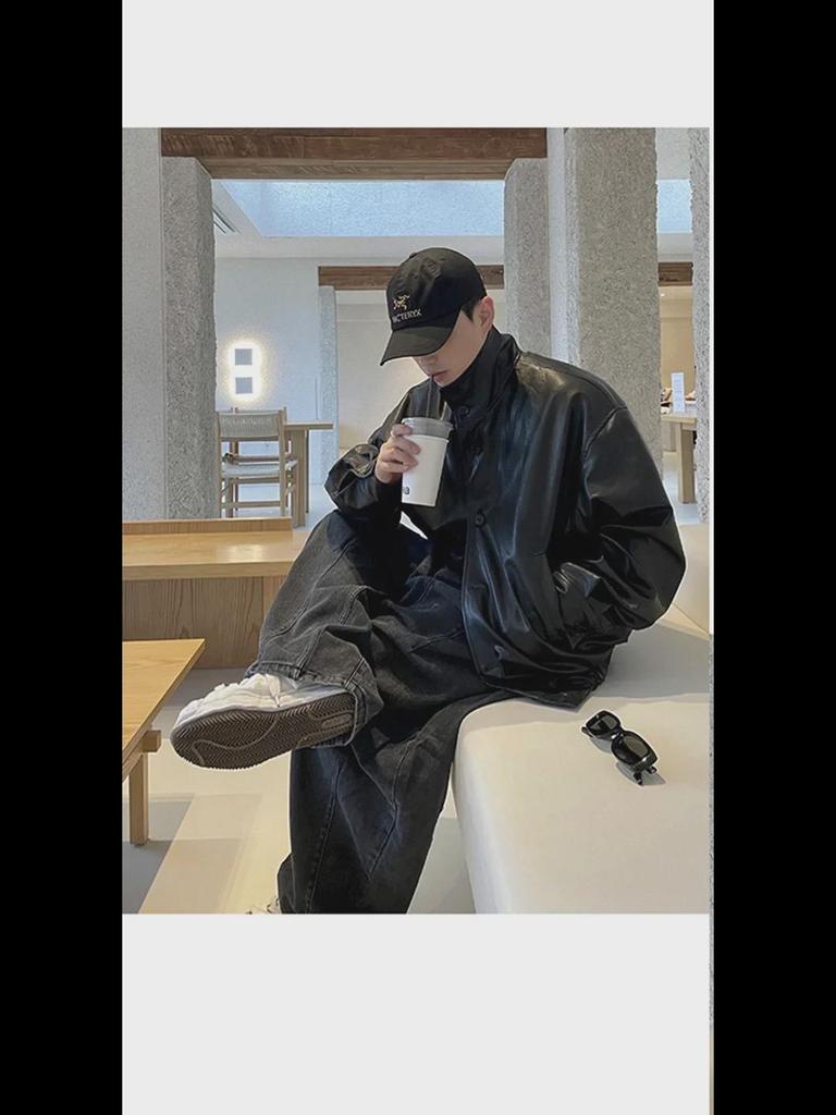 BJ Men's Retro Washed Wide-Leg Jeans: Spring/Summer Loose-Fit Korean Style Casual Pants