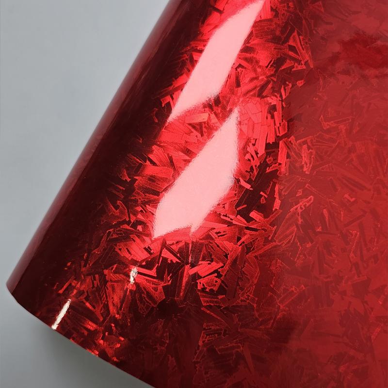 Wraping Vinyl High Glossy Electroplated Forged Carbon Fiber Red Black Silver Stickers on Car Film Cover Accessories for Vehicles