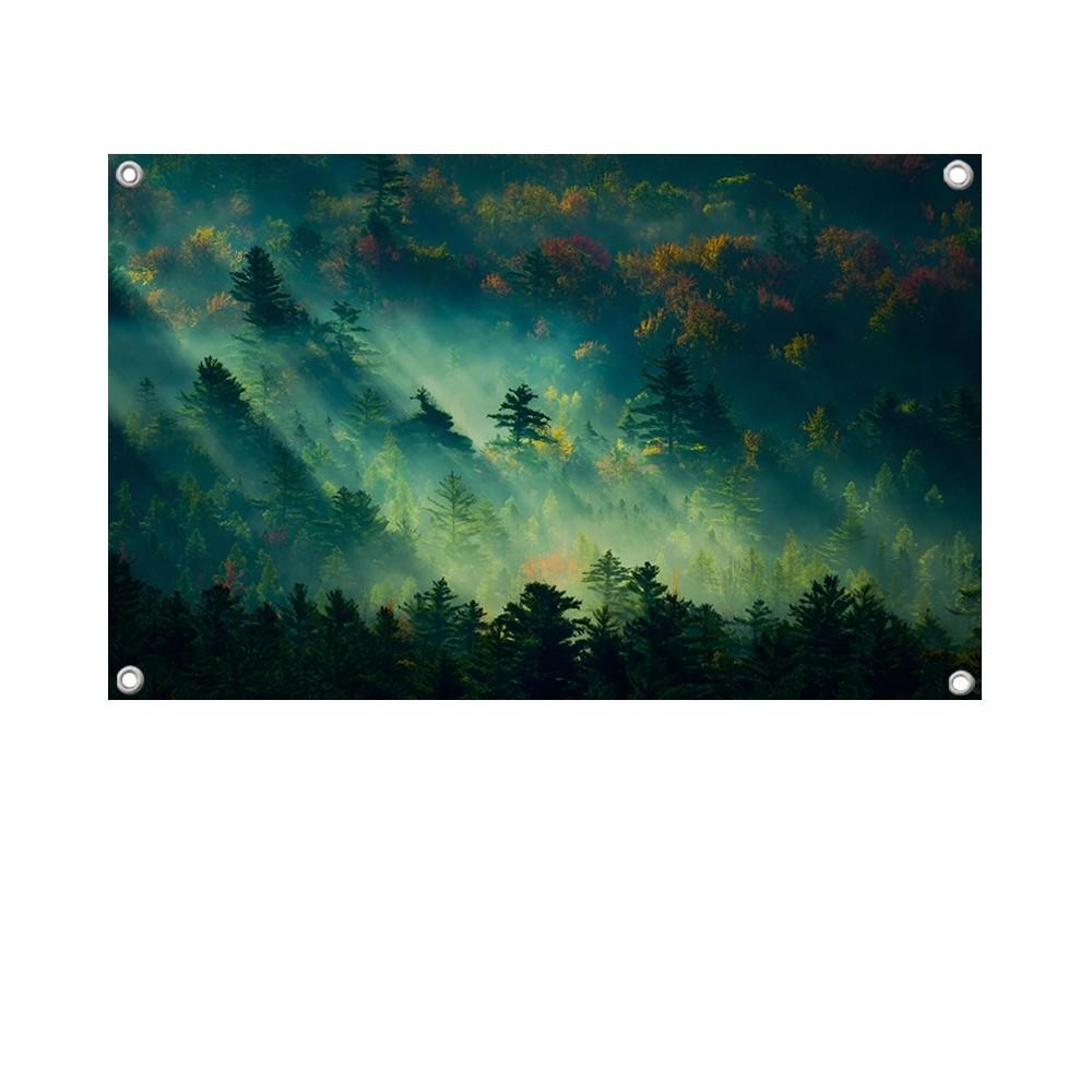 

1PC Green Forest Flag Banners Four Hole Flag Polyester Outdoor Decor Room Aesthetic 74x94cm(29x37in)
