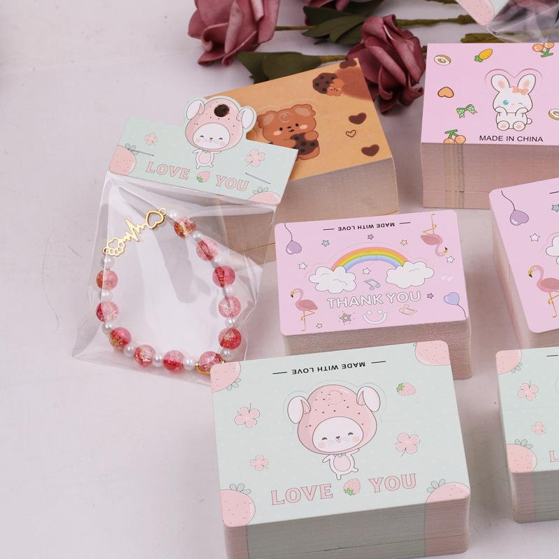 Handmade Jewelry & Hairpin Tag Card - 8cm X 10cm Snack Packaging Fold Card