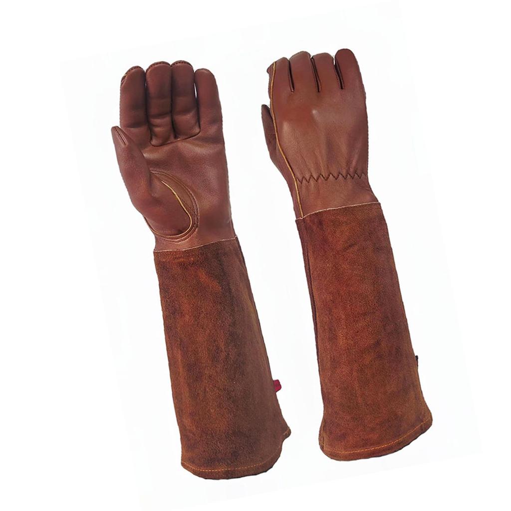 Gardening Gloves Cowhide Leather Breathable Thorn Proof Pruning Gloves for Garden Work