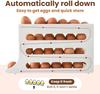 30 Egg Refrigerator Holder - Automatic Rolling Refrigerator Egg Organizer, Space Saving Egg Dispenser, 4 Tier Egg Holder Organiz