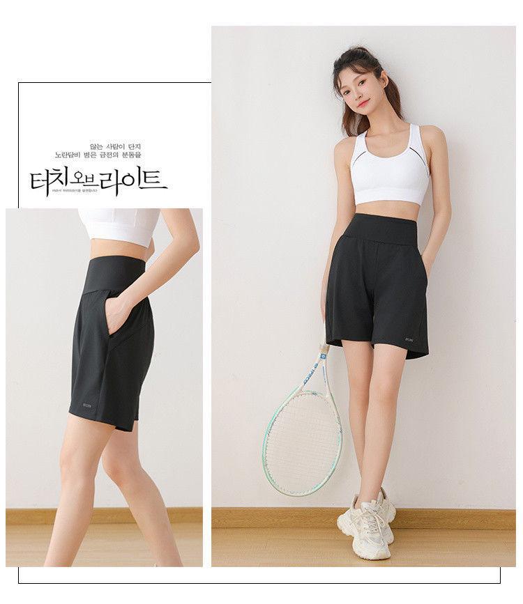 Damen Lässige Schnelltrocknende Yoga- & Laufshorts - Mittellang, Sommerpassform mit Gesäßtasche