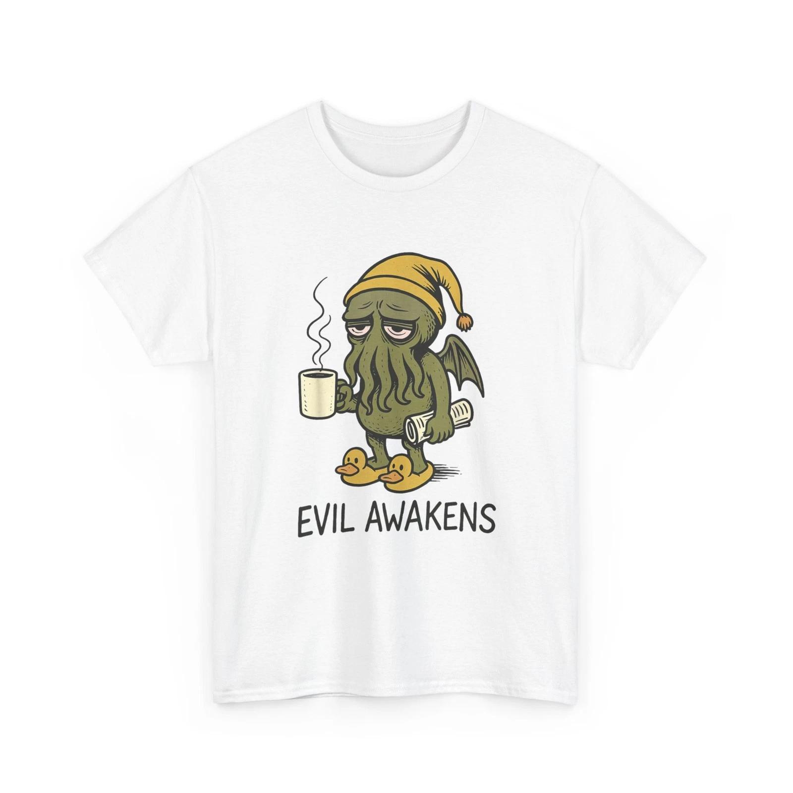 

Cthulhu Evil Awakens Shirt, Cthulhu Morning Coffee Funny T-Shirt M