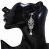 Fashion Crystal Wedding Drop Earrings for Women Silver Color Bridal Dangle Earrings Brides Gifts Birthday Party Jewelry