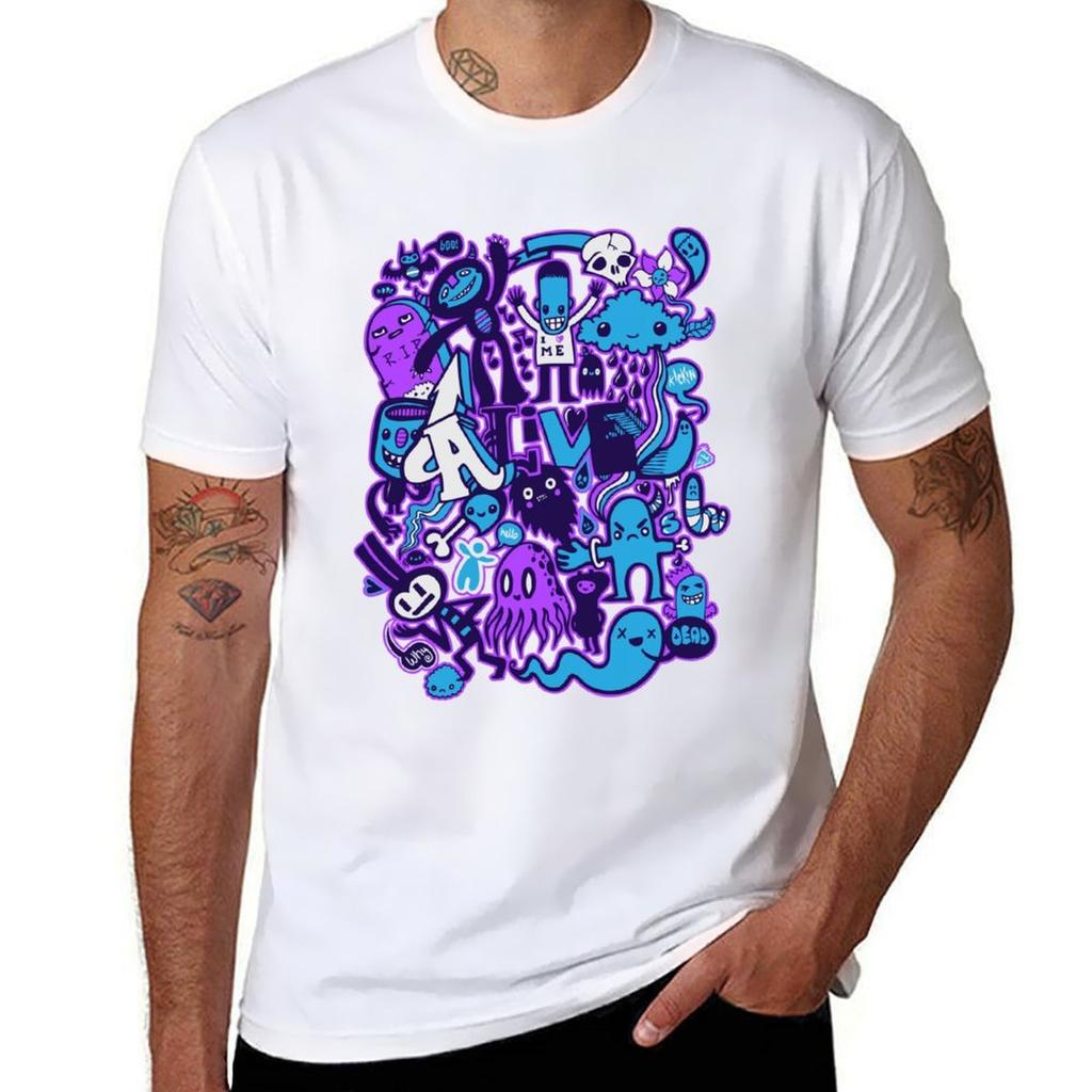 Alive Doodle Tshirt Big Size Loose Fit Tee Shirt