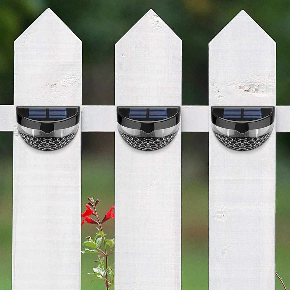 4Pcs Solar Fence Lights 6LED Garden Light Waterproof Decorative Lamps