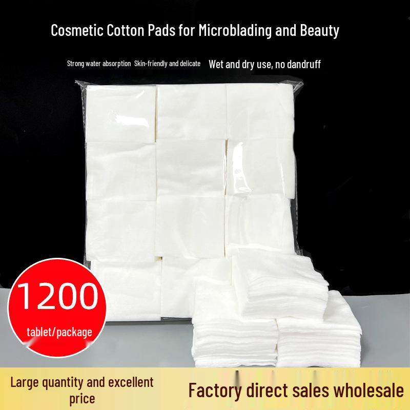 Beauty Salon Microblading Special: 1200 Thin Non-Woven Makeup Remover Cotton Pads for Degreasing and Wet Compress