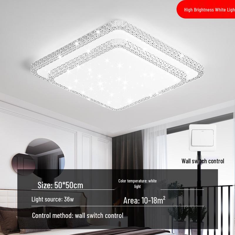 Luxury Crystal LED Ceiling Light for Bedroom, Study, Living, and Dining Rooms