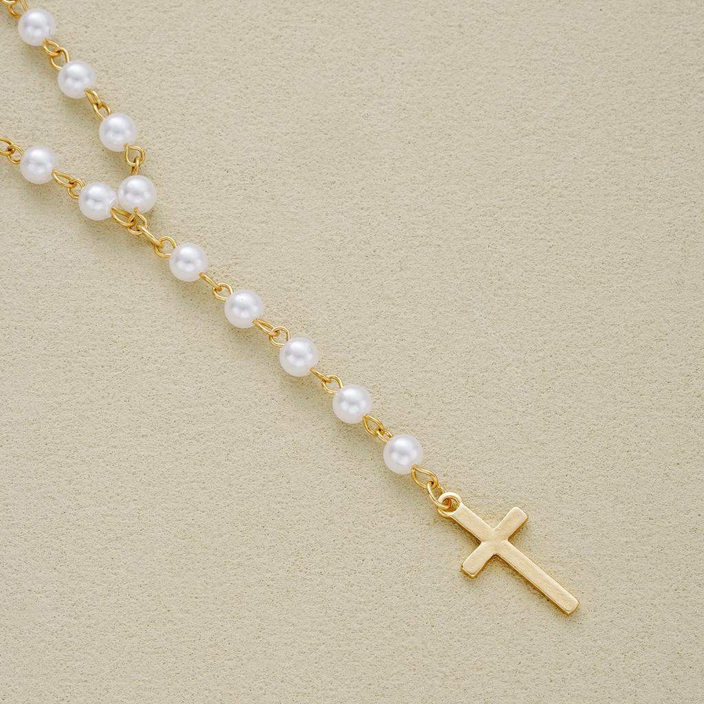 New Sexy Boho Single Layer Cross Pearl Belly Chains For Women Simple Gold White Color Body Chains Fashion Summer Bikini Jewelry