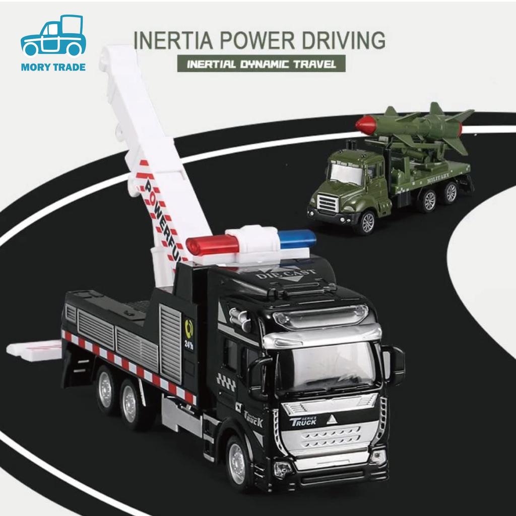 Morytrade Truck and Trailer Set of 2, Toy Car Crane (Rocket Missile)