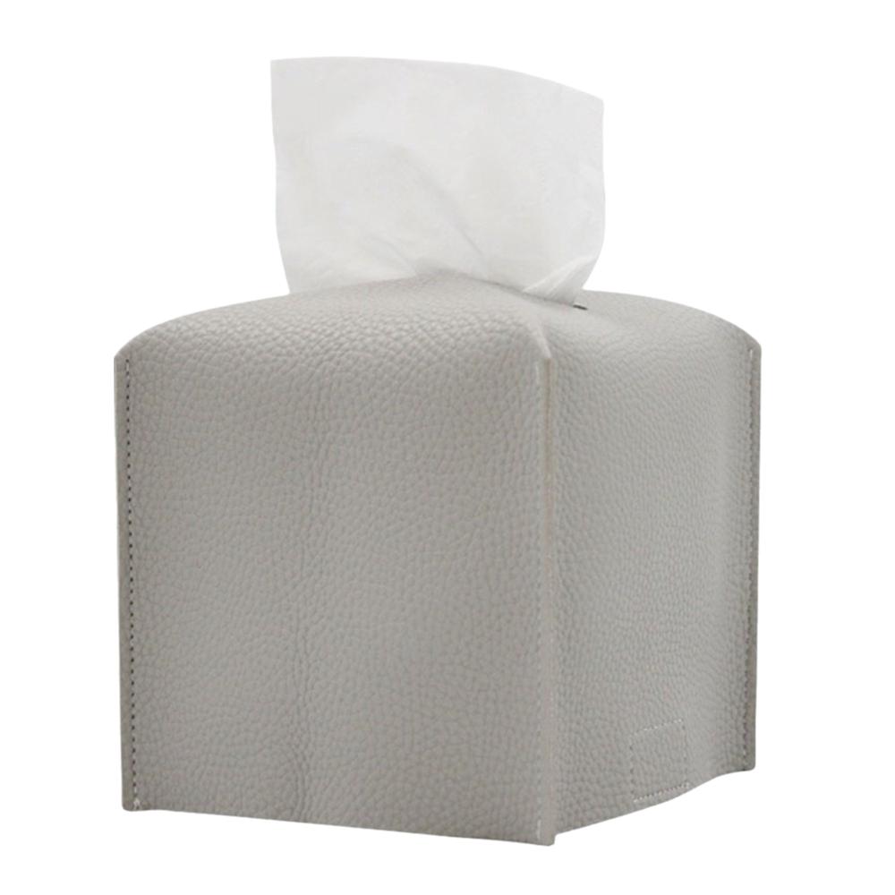 Waterproof PU Tissue Box Square Tissue Holder Minimalist Tissue Container  Office Use