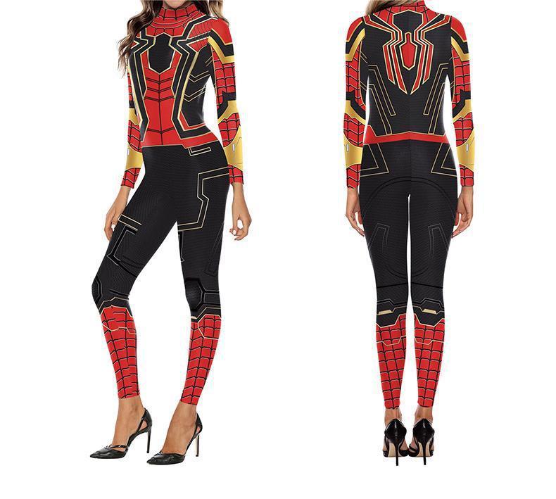 Halloween Spiderman 3d Printed Bodysuit With Elastane For Cosplay And Costume Events