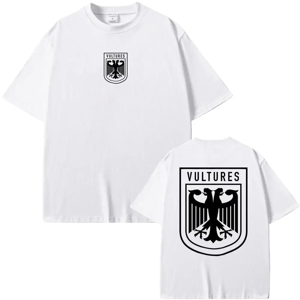Rapper Kanye West Vultures New Music Album Graphic T Shirts Unisex Wounisex Hip Hop Fashion Oversized Tshirts Malecotton Tshirt Black