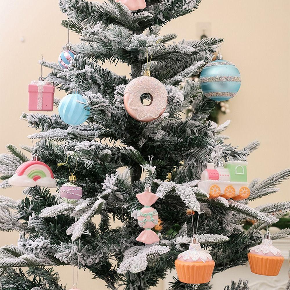 Plastic Painted Christmas Balls Pendant Xmas Tree Pendants  Merry Christmas Decoration