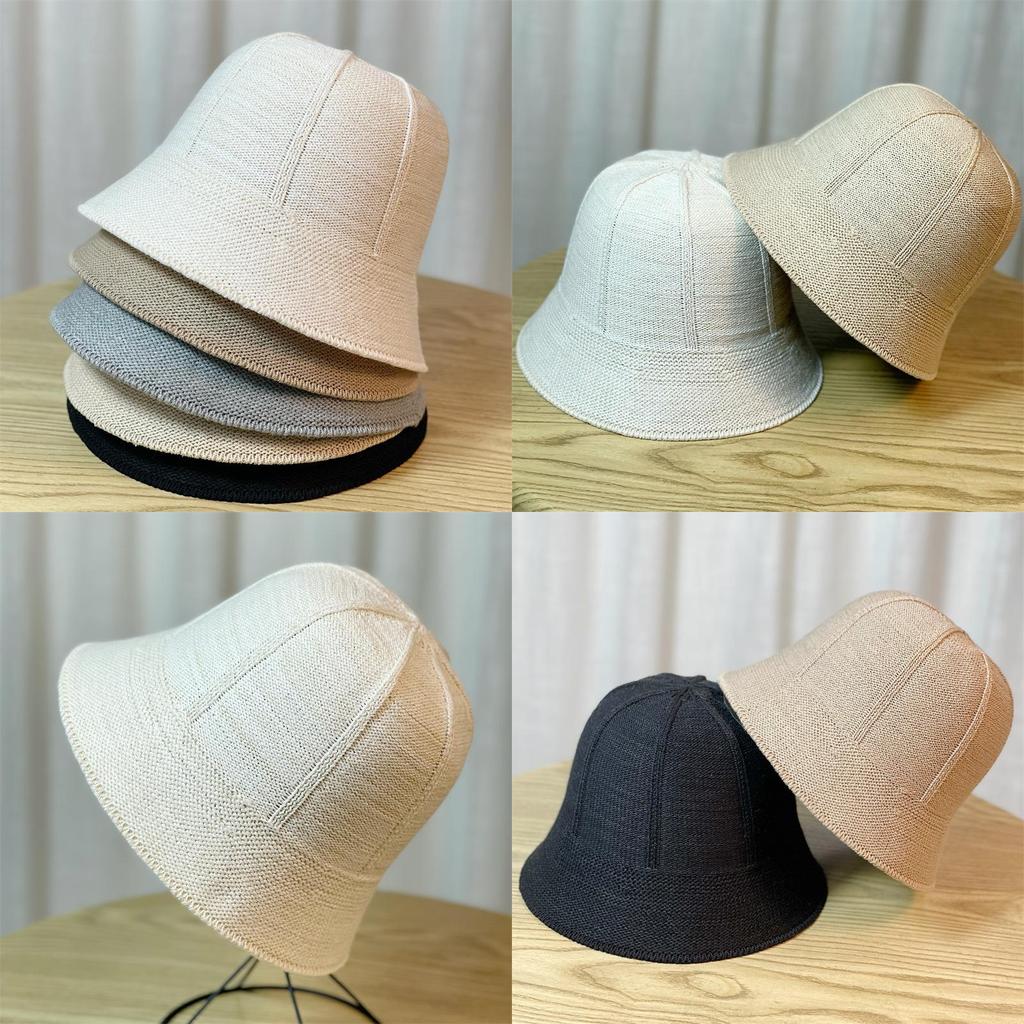Summer Ice Silk Bucket Fisherman Hat Women Sun Protection Sun Hat Big Head Circumference Ins Trendy Women's New 2023