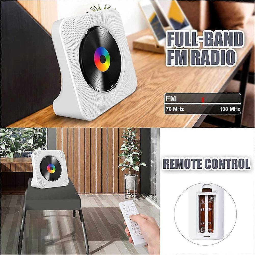 Odtwarzacz CD Przenośny Bluetooth Stacjonarny Odtwarzacz CD do Domu z Timerem Wbudowane Głośniki HiFi z Wyświetlaczem LCD Radio