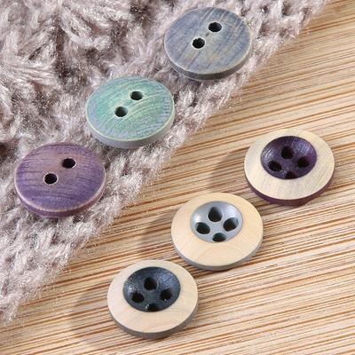 Hemdknopf aus Massivholz Hemd Holzkopfknopf Kinder Babykleidung Strickjacke Hemd Dekorative Runde Knöpfe