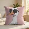 Cute Funny Goose Duck Art Cushion Cover Silky Short Plush Invisible Zipper Dustproof Sofa Pillow Case For Home Decor