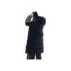 Anta Quick Warm Water-Resistant Duck Down Padded Long Hooded Zipper Coat Unisex Outerwear Basic-Black 972448901-4
