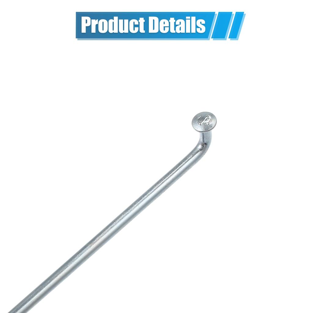 X AUTOHAUX 12pcs 14G J Bend Bicycle Galvanized Spokes 290mm Cycle Spokes with Brass Nipples Steel Spokes for Mountain Bike MTB 11.42inch