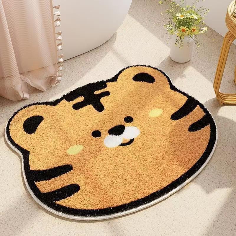 Temu Kreslená Kočka Protiskluzová Absorpční Koupelnová Předložka, Koberec z Imitace Kašmíru do Obývacího Pokoje, Kreativní a Zesílený Design.