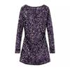 2024 Cross-Border Women's Wear: Autumn/Winter Round Neck Long Sleeve Sequin Bodycon Mini Dress.