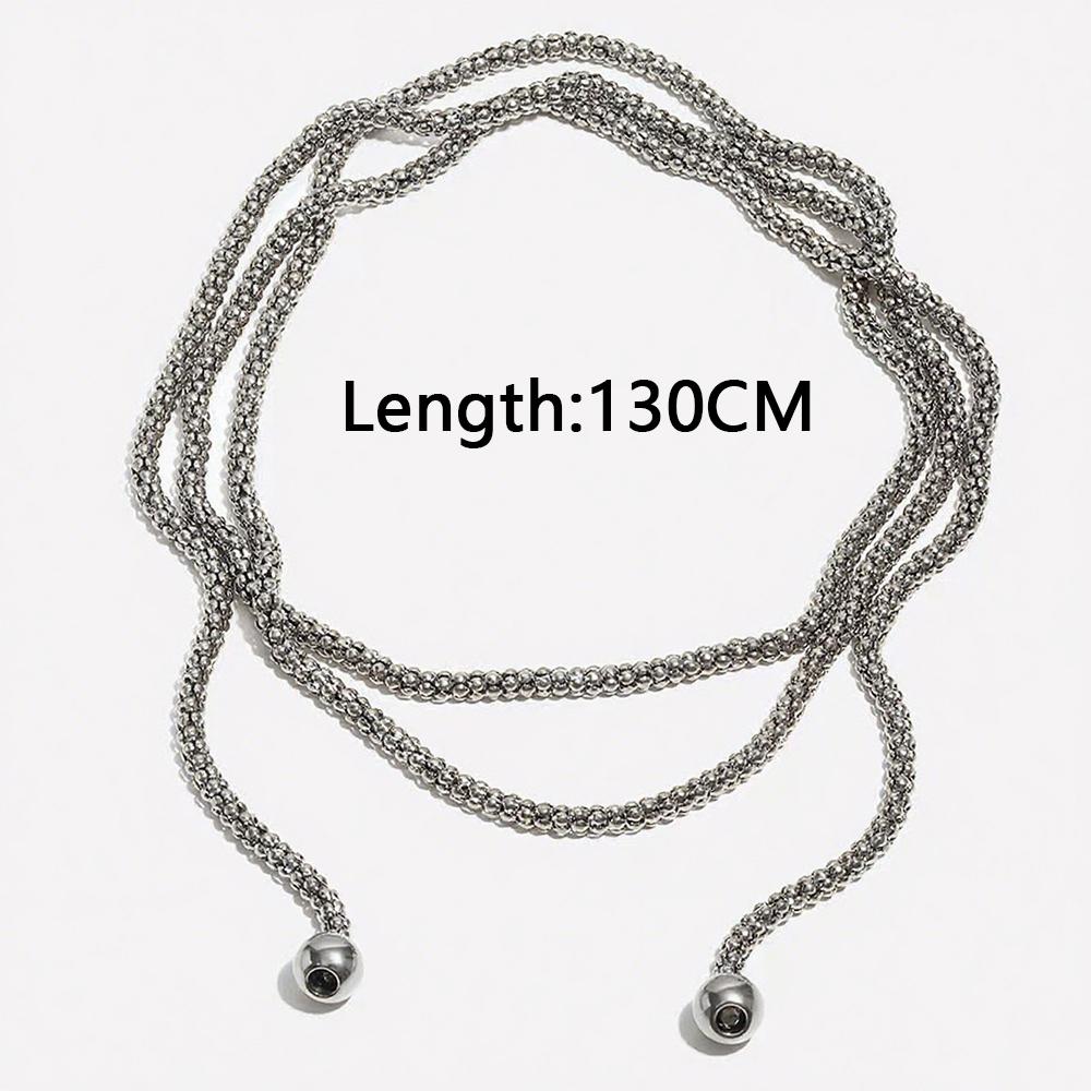 Roestvrij Staal Creatieve Ronde Bal Hanger Ketting voor Mannen Vrouwen Meerdere Lagen Kralen Lange Kwast Ketting Ketting Sieraden