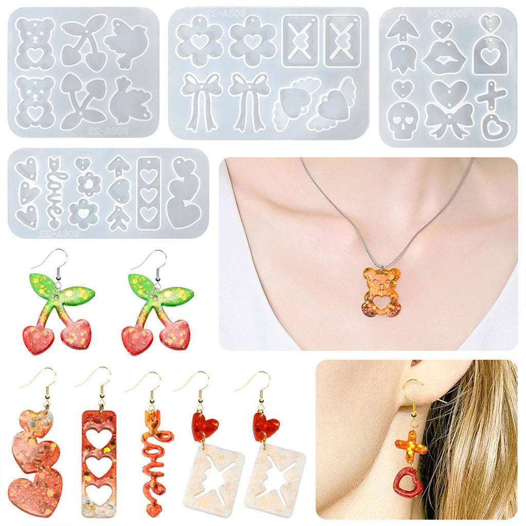 Multipurpose Cherrys Shaped Earring Mould Flexible Sturdy Silicone Accessory for Easy Release and Diverses Sizes